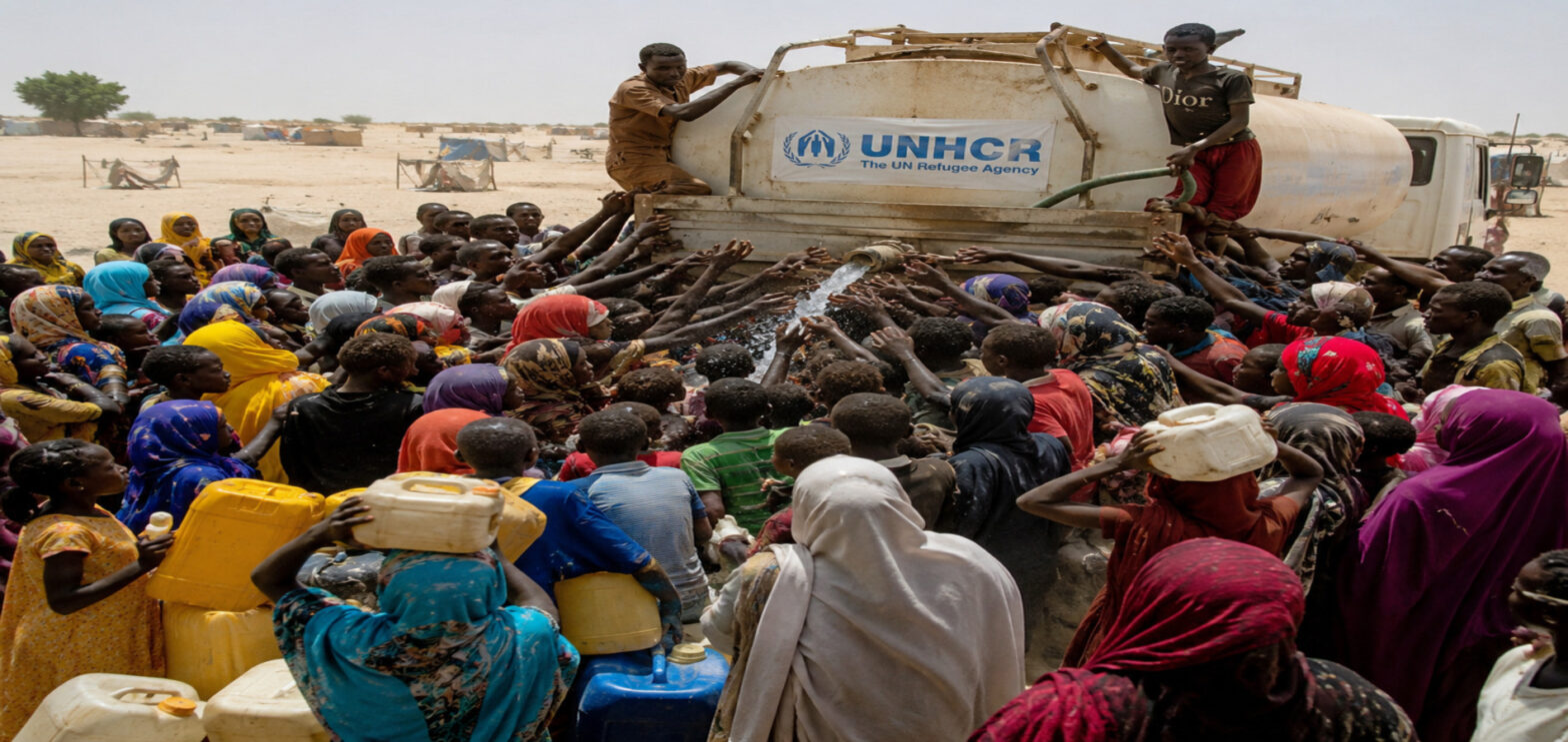 Sudanese refugees water crisis Chad as families wait for emergency water supplies in refugee camp