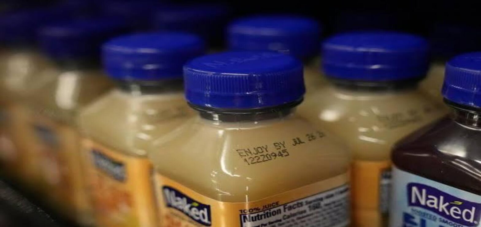 Food expiration dates on packaged groceries in a kitchen