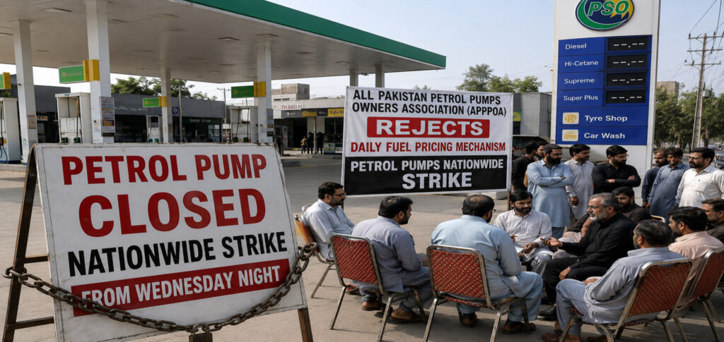 Petrol pump strike announced by fuel station owners in Pakistan