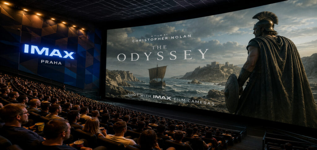 Prague IMAX cinema screening Christopher Nolan The Odyssey