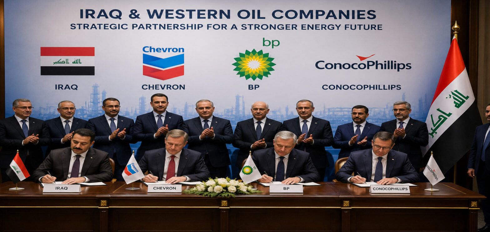 Iraq oil deals signing ceremony between Iraqi officials and Western energy companies